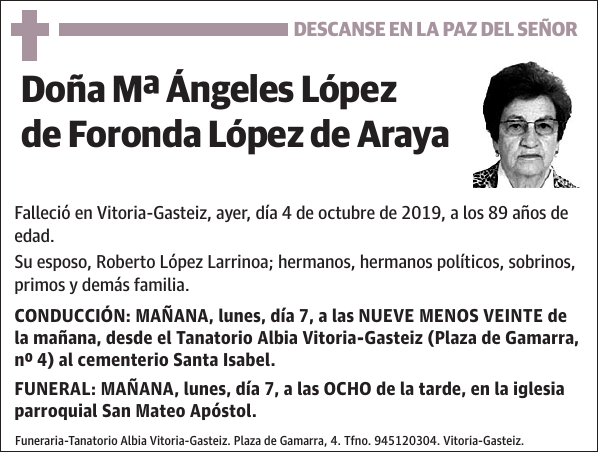 Mª Ángeles López de Foronda López de Araya