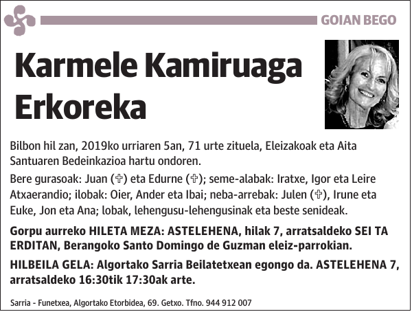 Karmele Kamiruaga Erkoreka