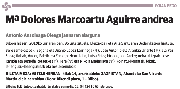 Mª Dolores Marcoartu Aguirre