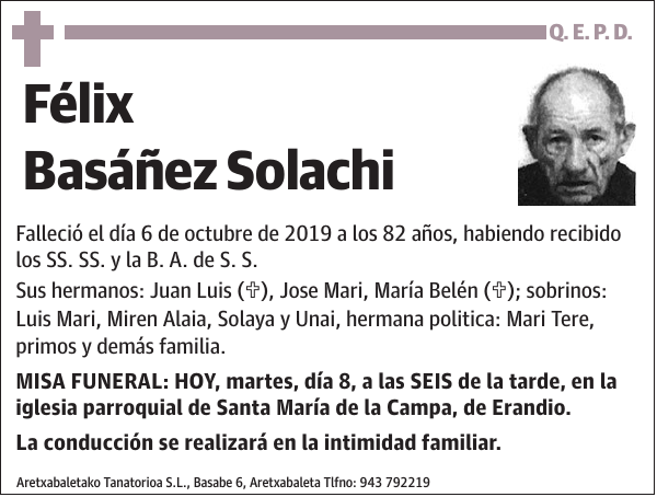 Félix Basáñez Solachi