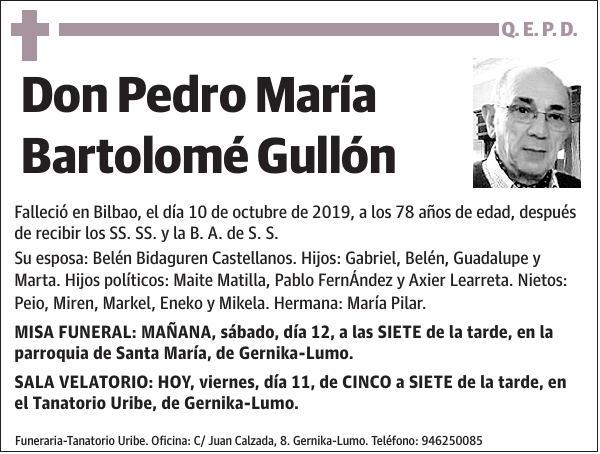 Pedro María Bartolomé Gullón