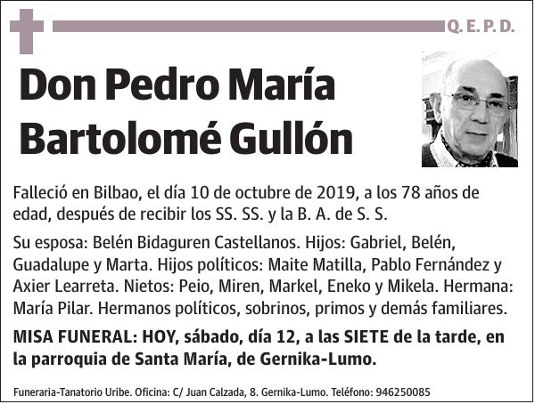 Pedro María Bartolomé Gullón