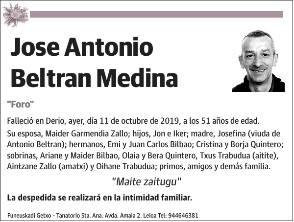 Jose Antonio Beltran Medina 'Foro'