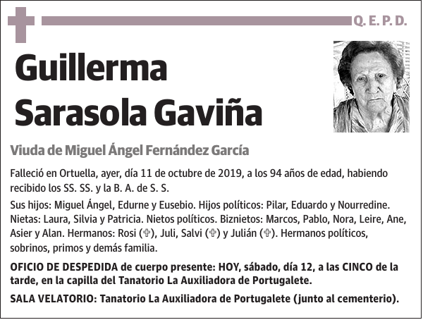 Guillerma Sarasola Gaviña