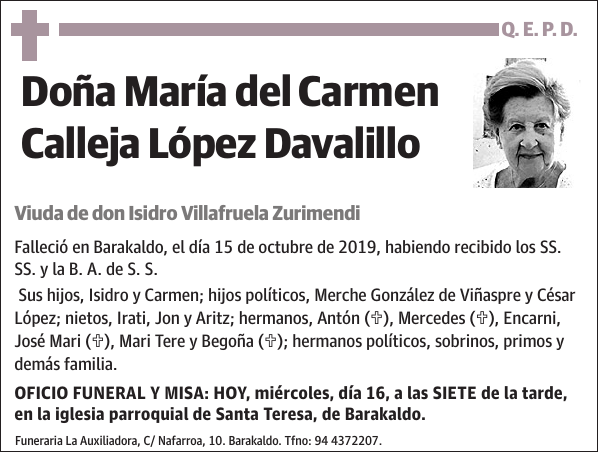 María del Carmen Calleja López Davalillo