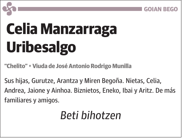 Celia Manzarraga Uribesalgo