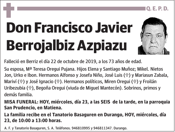 Francisco Javier Berrojalbiz Azpiazu