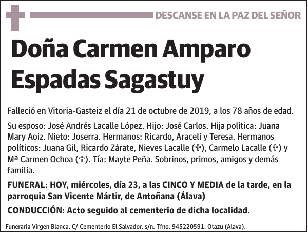 Carmen Amparo Espadas Sagastuy