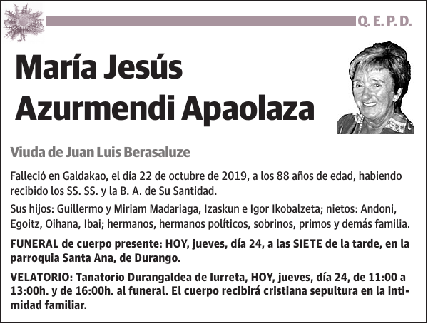 María Jesús Azurmendi Apaolaza