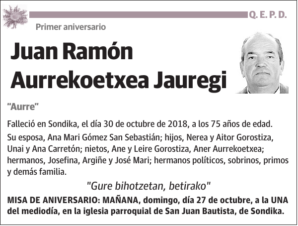 Juan Ramón Aurrekoetxea Jauregi