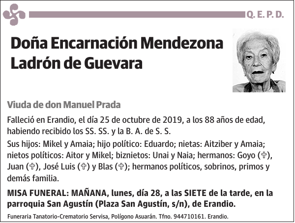 Encarnación Mendezona Ladrón de Guevara