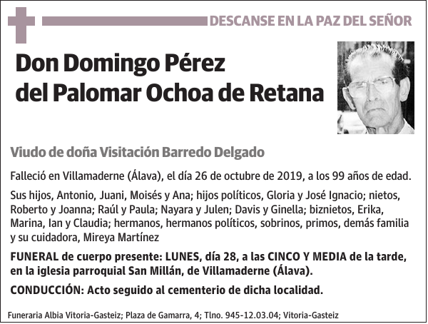 Domingo Pérez del Palomar Ochoa de Retana