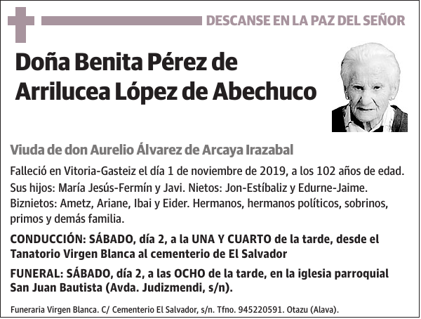 Benita Pérez de Arrilucea López de Abechuco