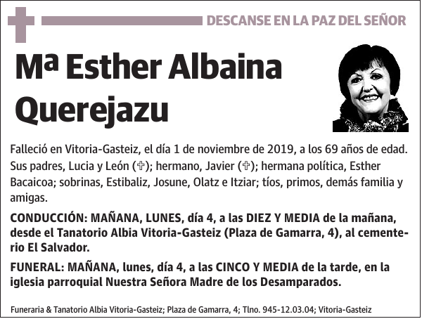 Mª Esther Albaina Querejazu