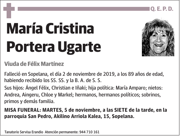 María Cristina Portera Ugarte