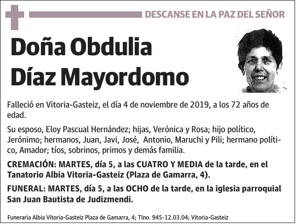 Obdulia Díaz Mayordomo