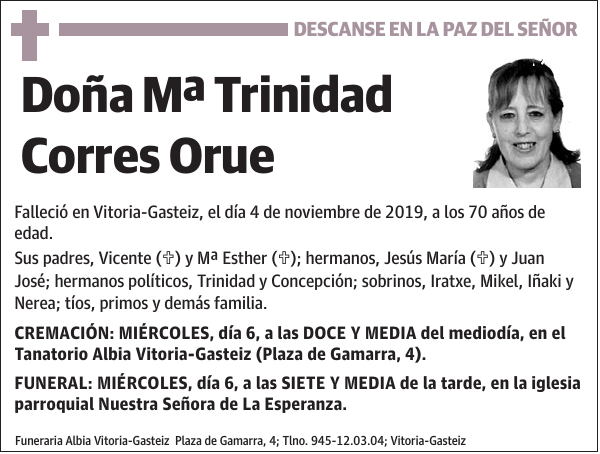 Mª Trinidad Corres Orue