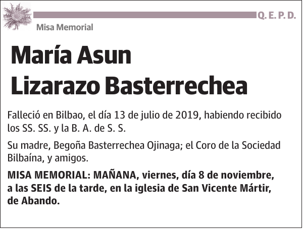 María Asun Lizarazo Basterrechea