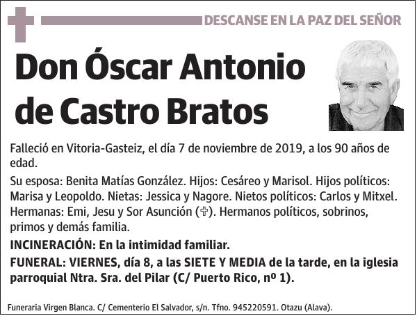 Óscar Antonio de Castro Bratos