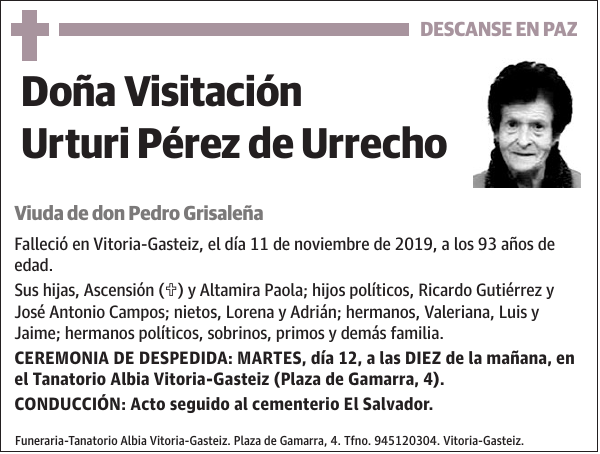 Visitación Urturi Pérez de Urrecho