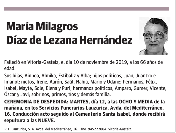 María Milagros Díaz de Lezana Hernández