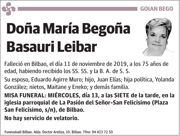 María Begoña Basauri Leibar