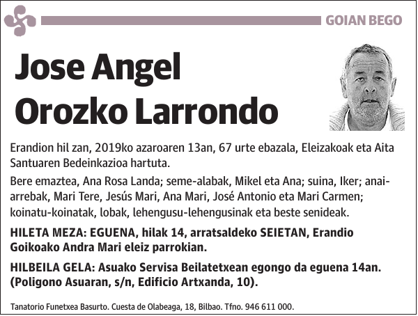 Jose Angel Orozko Larrondo