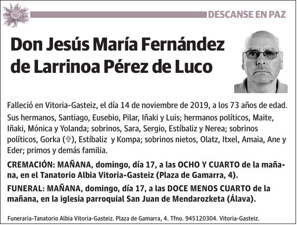 Jesús María Fernández de Larrinoa Pérez de Luco