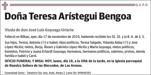 Teresa Arístegui Bengoa