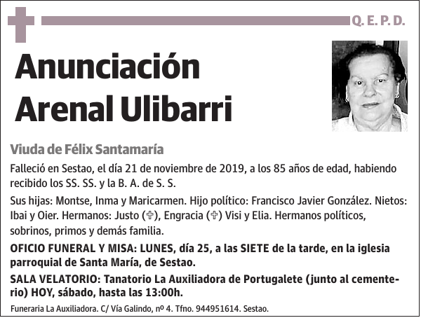 Anunciación Arenal Ulibarri