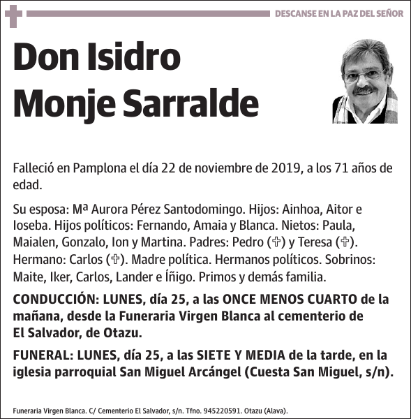 Isidro Monje Sarralde