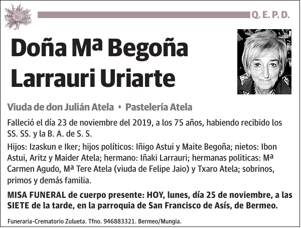 Mª Begoña Larrauri Uriarte