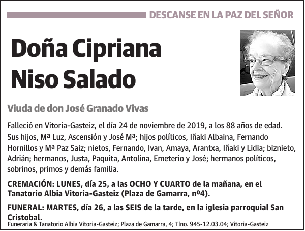 Cipriana Niso Salado