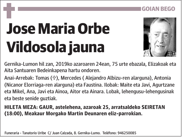 Jose Maria Orbe Vildosola