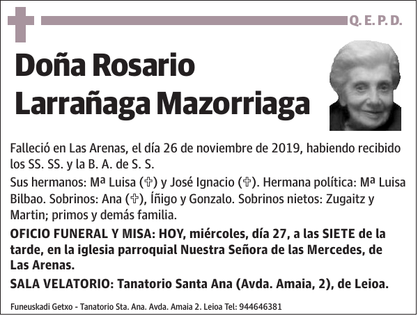 Rosario Larrañaga Mazorriaga