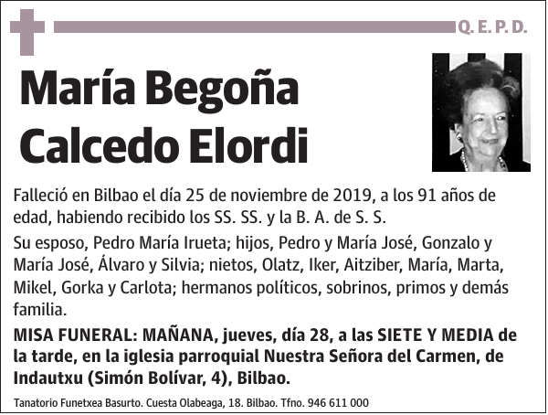 María Begoña Calcedo Elordi