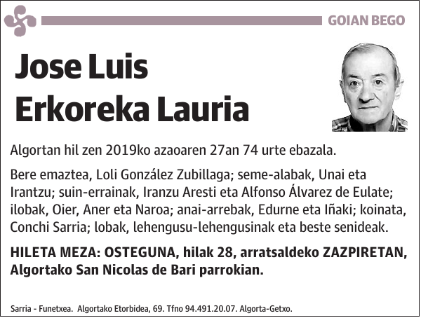 Jose Luis Erkoreka Lauria Algortan