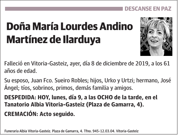 María Lourdes Andino Martínez de Ilarduya