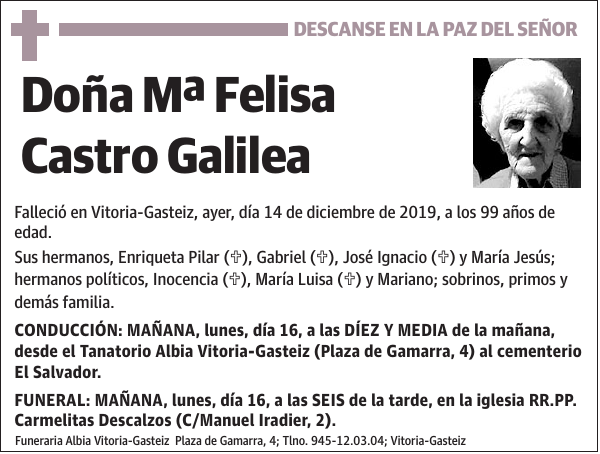 Mª Felisa Castro Galilea