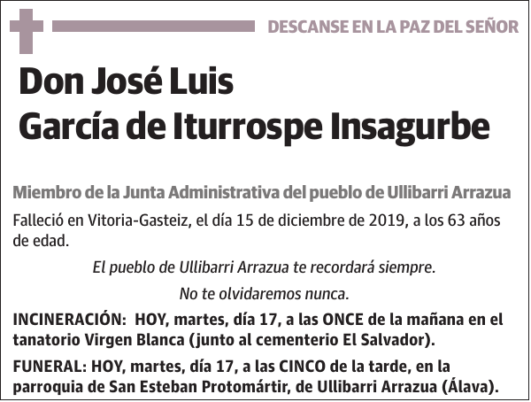 José Luis García de Iturrospe Insagurbe