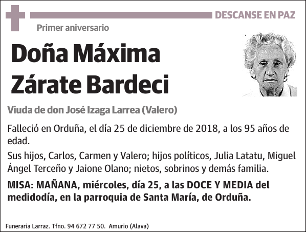 Máxima Zárate Bardeci