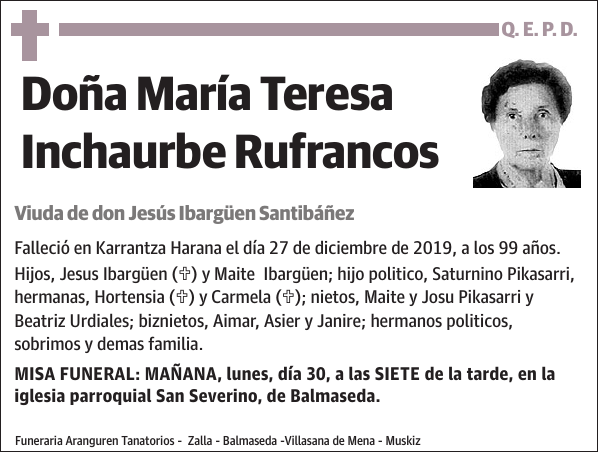 María Teresa Inchaurbe Rufrancos