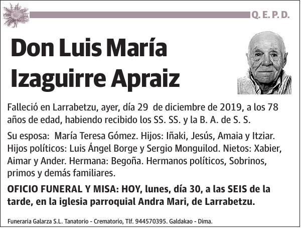 Luis María Izaguirre Apraiz