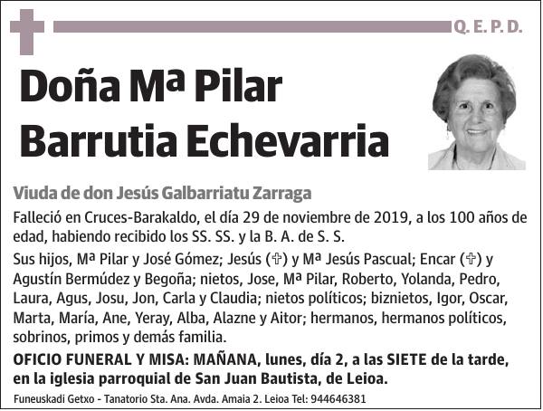 Mª Pilar Barrutia Echevarria