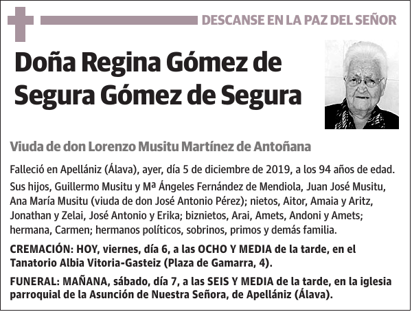 Regina Gómez de Segura Gómez de Segura