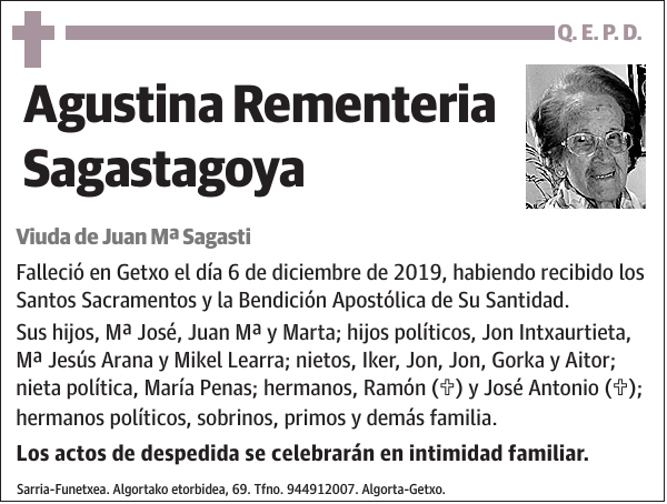 Agustina Rementeria Sagastagoya