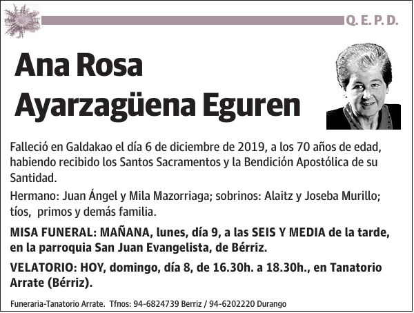 Ana Rosa Ayarzagüena Eguren