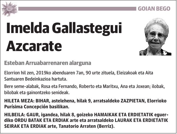 Imelda Gallastegui Azcarate