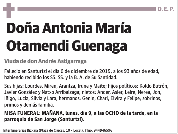 Antonia María Otamendi Guenaga