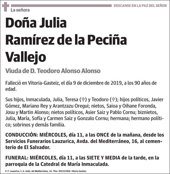 Julia Ramírez de la Peciña Vallejo